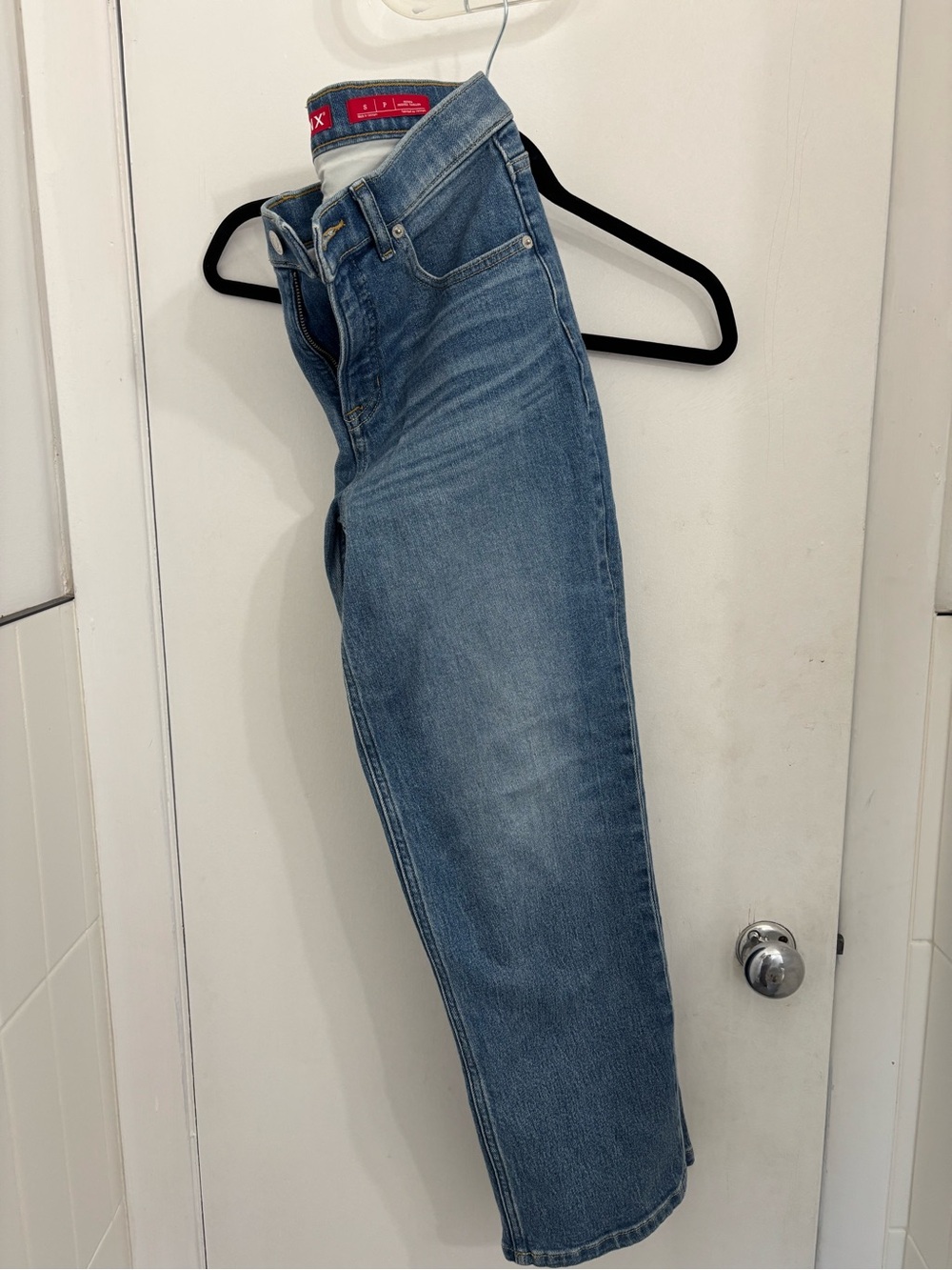 SPANX Women's Petite Light Blue Wide Leg Jeans